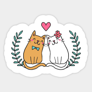 Sweet Cat Lover Art Prints Sticker